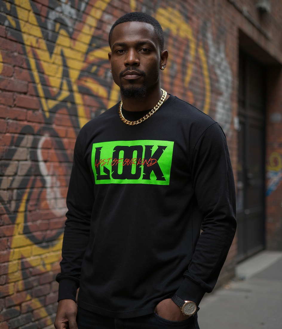 LOOK Signature Long Sleeve Tee - Black