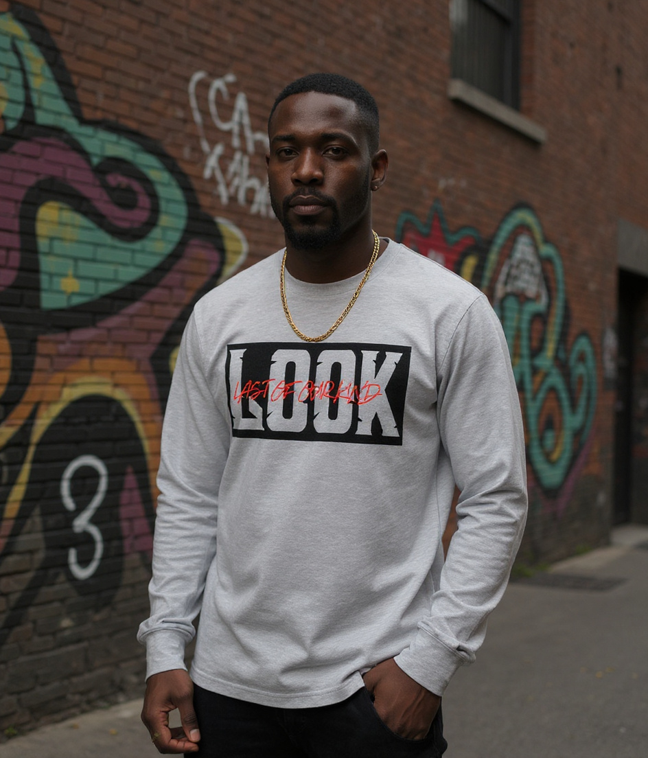 LOOK Signature Long Sleeve Tee - Grey