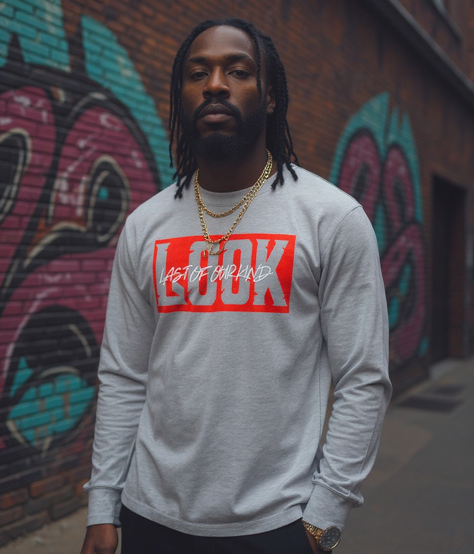 LOOK Signature Long Sleeve Tee - Grey